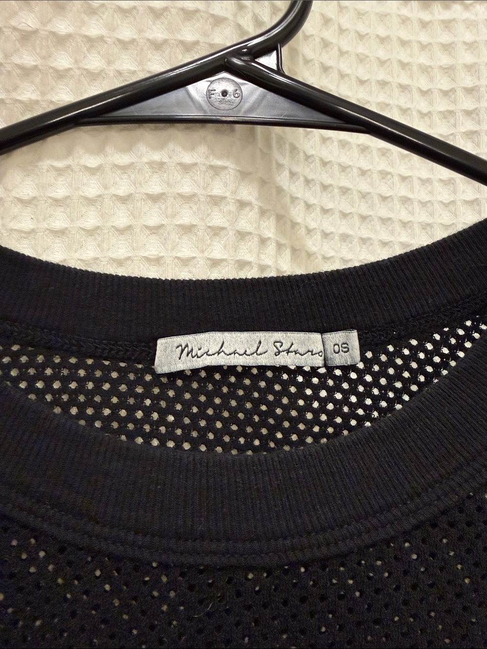 Michael Stars - Black Mesh Short-Sleeve Crop Top - One Size - Picture 2 of 7